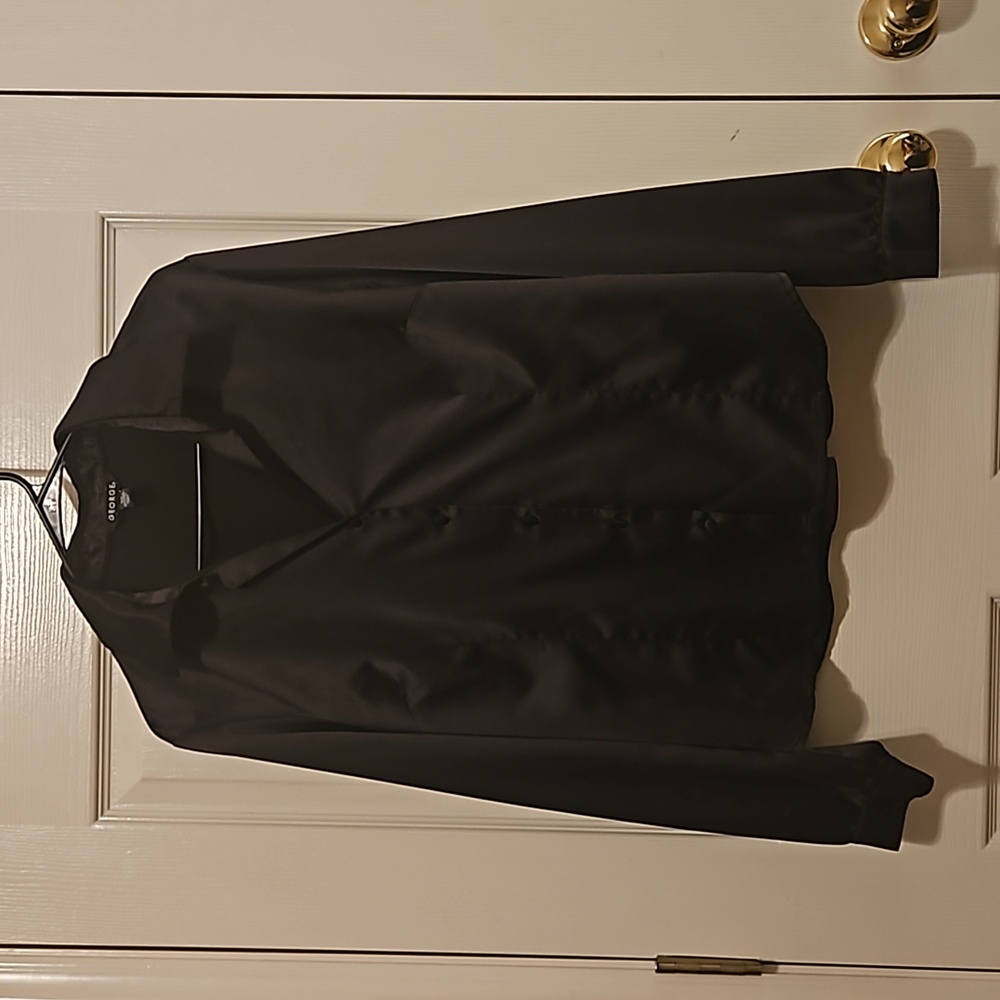 Black Silk-Like Button Down Shirt